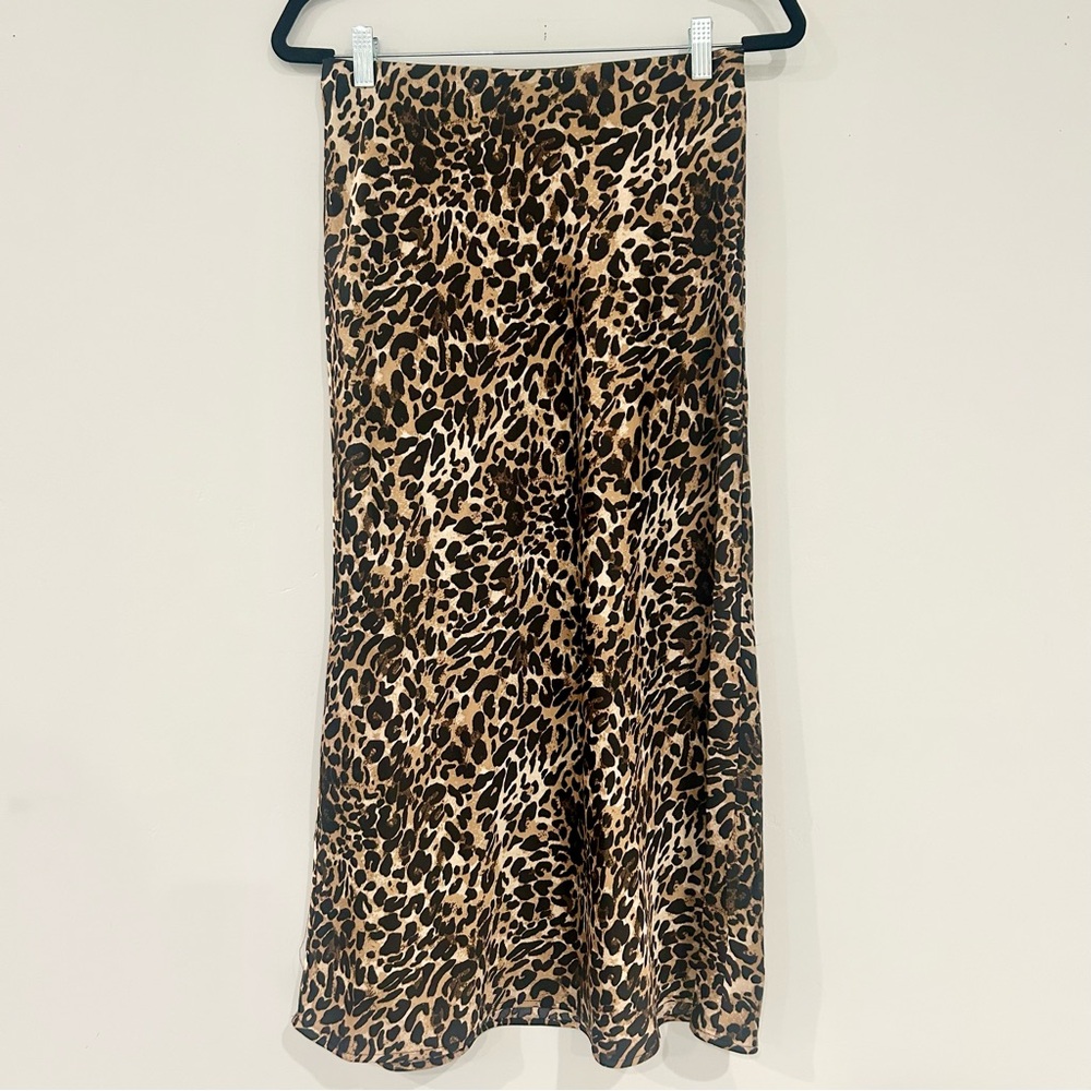 Rafaella Animal Cheetah Print Maxi Skirt with Elastic Waistband Size Women’s S